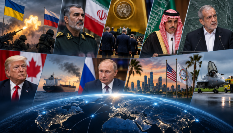AI-generated illustration depicting major global news developments of September 23
