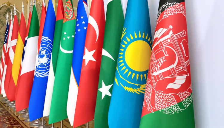 Flags displayed during an SCO Foreign Ministers’ meeting in Dushanbe, Tajikistan, in March 2021. photo PPC Digital