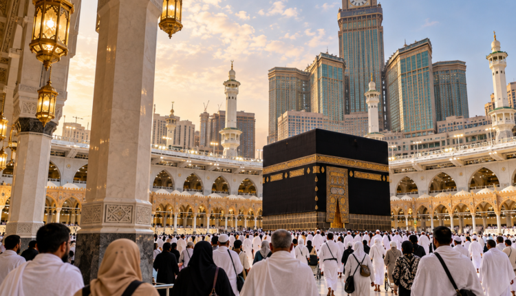Ai created: Foreign Hajj pilgrims in Saudi Arabia during the annual pilgrimage