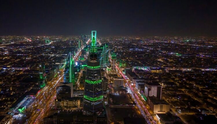 Saudi Arabia celebrates National Day 2026 with national flags and festivities across Riyadh and the Kingdom.