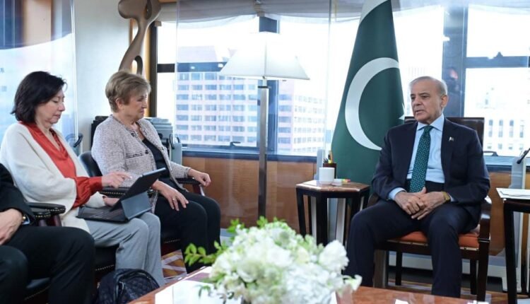 Prime Minister Shehbaz Sharif meets IMF Managing Director Kristalina Georgieva on the sidelines of the 81st UN General Assembly in New York.