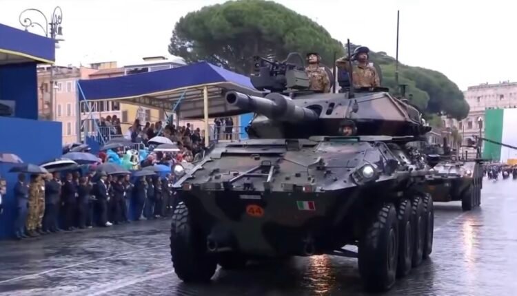 Italian military personnel take part in a military parade in Italy in 2024. (Screen grab)