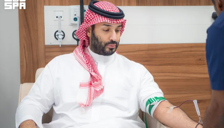 Saudi Crown Prince Mohammed bin Salman donates blood as he launches the Kingdom’s annual National Blood Donation Campaign for 2026.