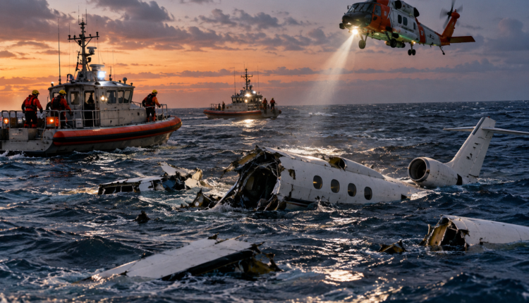 Search operation after an air ambulance crashed into the Atlantic Ocean near Nantucket while flying to Boston.
