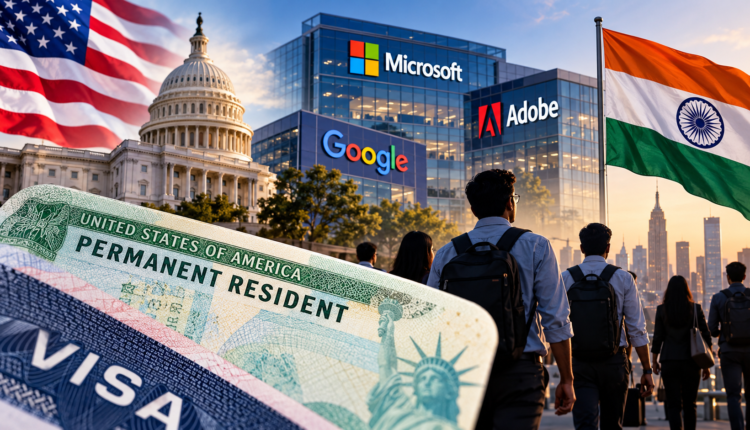 India raises concerns over US green card sponsorship restrictions affecting major technology companies, as Indian professionals face uncertainty over permanent residency.