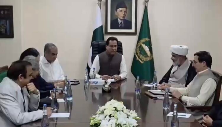 Government and opposition leaders hold political talks in the National Assembly Speaker’s chamber in Islamabad.