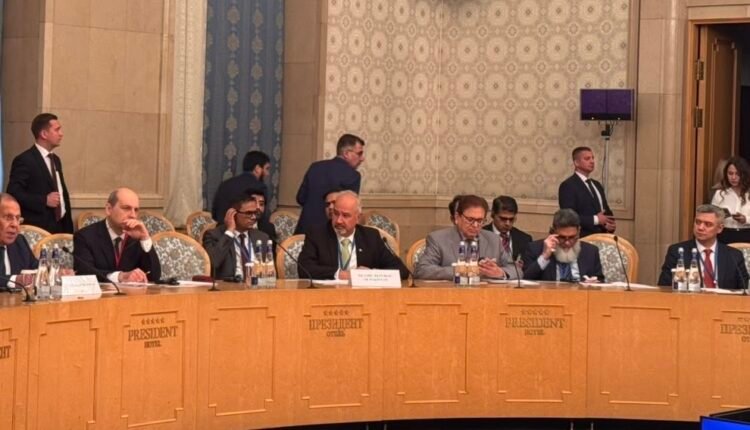 Pakistan Special Representative Mohammad Sadiq Khan addresses the eighth Moscow Format Consultations on Afghanistan in Moscow.